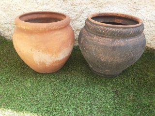 2 Tinajas Macetas Cerámica barro.