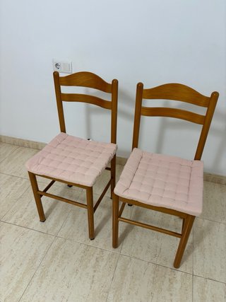 Set 2 Sillas Madera y Yute