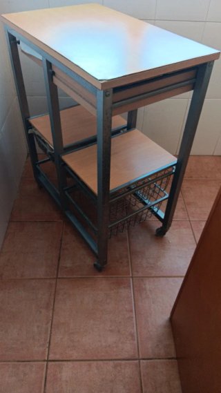 Estantería y carro de cocina madera/metal