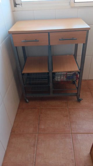 Estantería y carro de cocina madera/metal