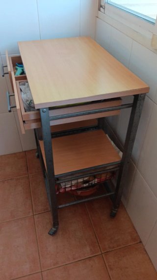Estantería y carro de cocina madera/metal