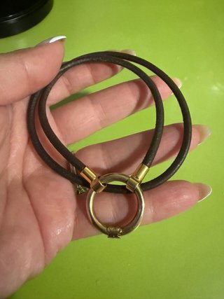 Gargantilla Tous Aro Dorado y Cordón Marrón