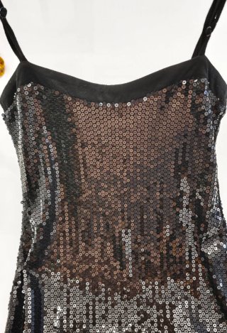 Vestido lentejuelas Jennyfer negro/plata