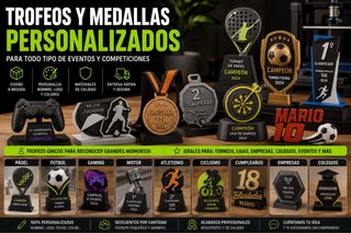 Trofeos y medallas personalizados para eventos