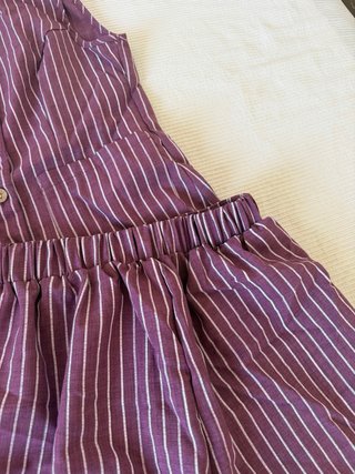 Conjunto rayas morado y blanco Talla XS