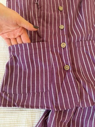 Conjunto rayas morado y blanco Talla XS