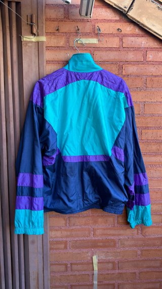 Cortavientos Vintage Morado y Turquesa