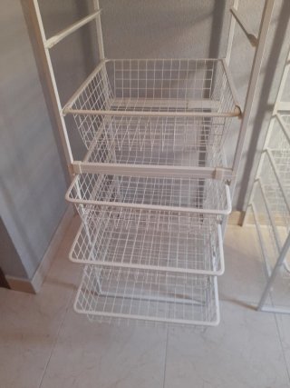 Mueble organizador metálico blanco
