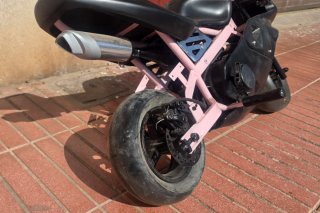 Minimoto infantil negra y rosa
