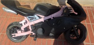 Minimoto infantil negra y rosa