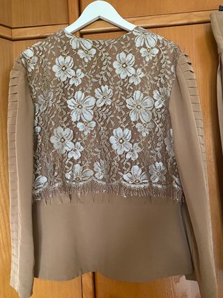 Conjunto fiesta mujer marrón y dorado