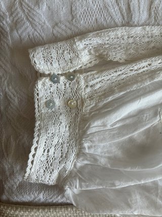 Pantalón Zara blanco pierna ancha encaje