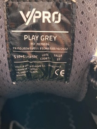 Zapatos de trabajo Velilla VPRO gris