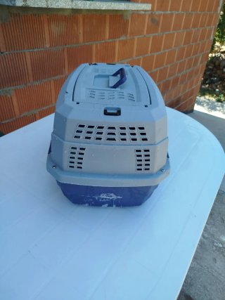 Transportín gato/perro azul y gris