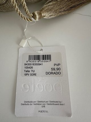 Cinturón Poete Dorado Trenzado con Borlas NUEVO