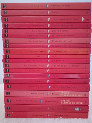 LOTE (IV) 20 LIBROS EL BARCO DE VAPOR (rojos)