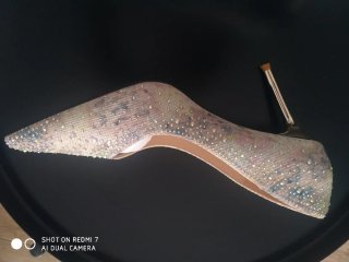 Zapatos de tacón brillantes talla 39