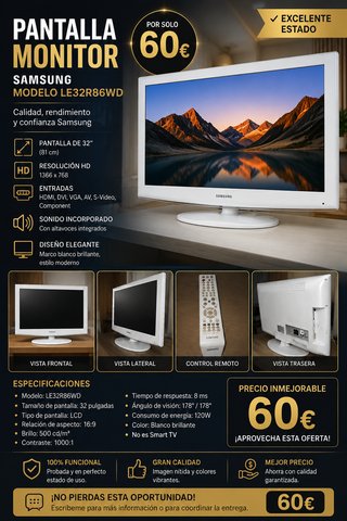 Pantalla Samsung 32 Blanca