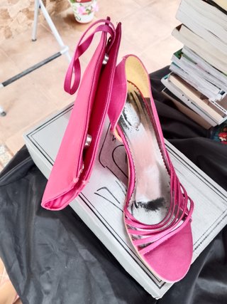 Conjunto zapato y bolso fiesta fucsia