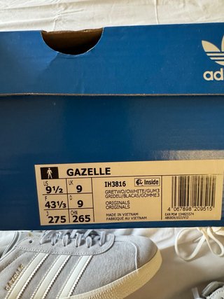 Zapatillas Adidas Gazelle Grises y Blancas