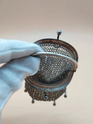 Monedero Malla Doble en Plata Ley 800 Belle Époque
