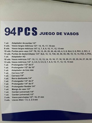Maletín 94 piezas, NUEVO sin usar