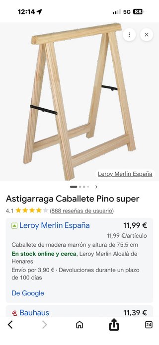 Caballetes de pino para construcción