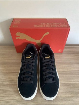 Zapatillas Puma Court Classico SD Negras y Blancas