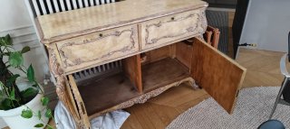 Mueble bar de época madera beige/dorado