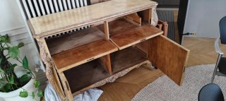 Mueble bar de época madera beige/dorado
