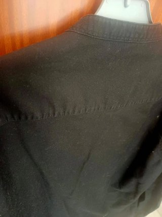 Camisa Zara Cuello Mao Negra Talla L