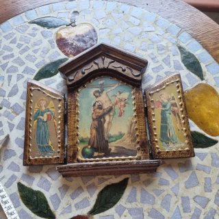 Tríptico religioso vintage GISELARTE