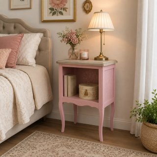 Mesita Auxiliar Vintage Rosa