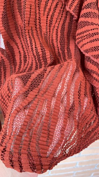 Blusa encaje teja manga larga