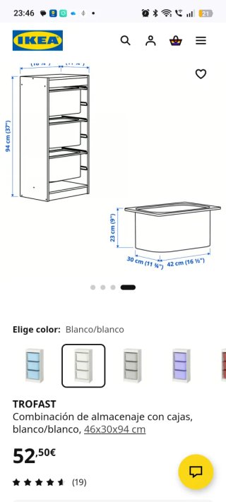 Almacenaje con 3 cajas rosas
