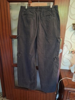 Pantaloni cargo grigi donna