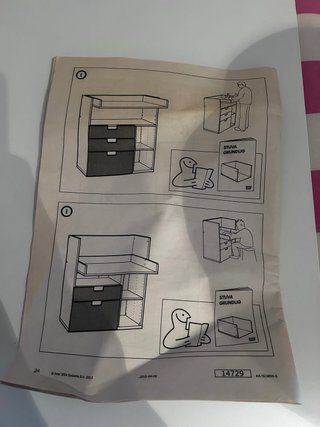 Cambiador bebé madera con cajones