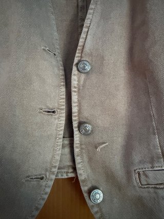 Chaleco vaquero Mango beige/marrón Talla S