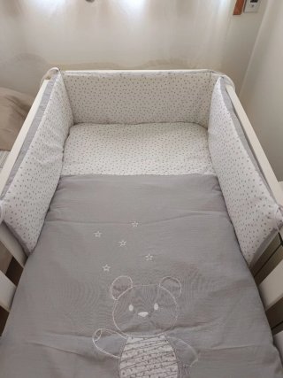 Protector cuna + colcha con relleno 120x60