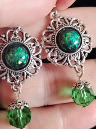 Pendientes estilo antiguo peridoto