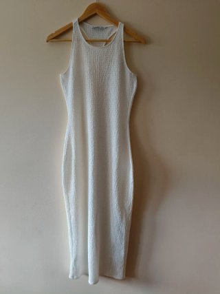 Vestido largo elástico blanco