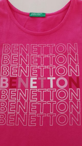 Camiseta tirantes niña Benetton fucsia, talla 7-8
