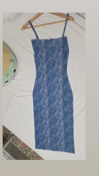 Vestido Zara tirantes estampado azul Talla S