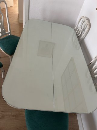 Mesa de comedor/salón estilo vintage con 6 silla