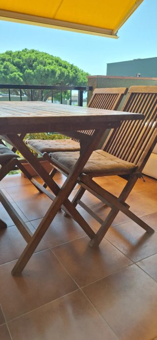 Mesa y 4 Sillas Exterior Madera