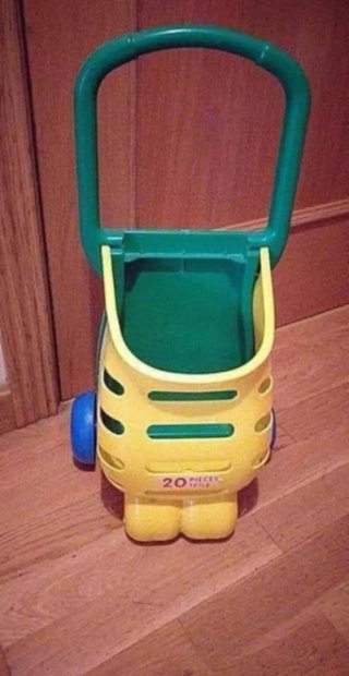 Carrito de compras infantil rojo y rosa