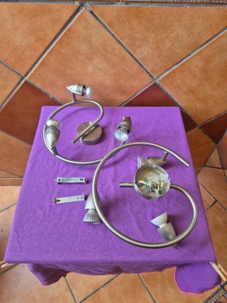 2 Lámparas de techo plateadas