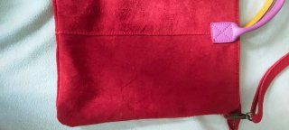 Bolso Tote Ante Rojo Piel Italiana
