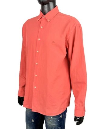 Lacoste Camicia Uomo 43 XL Salmone Cotone