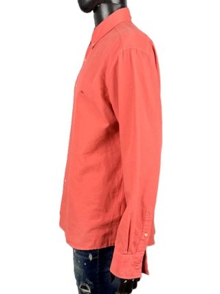 Lacoste Camicia Uomo 43 XL Salmone Cotone
